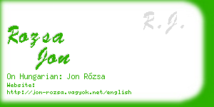 rozsa jon business card